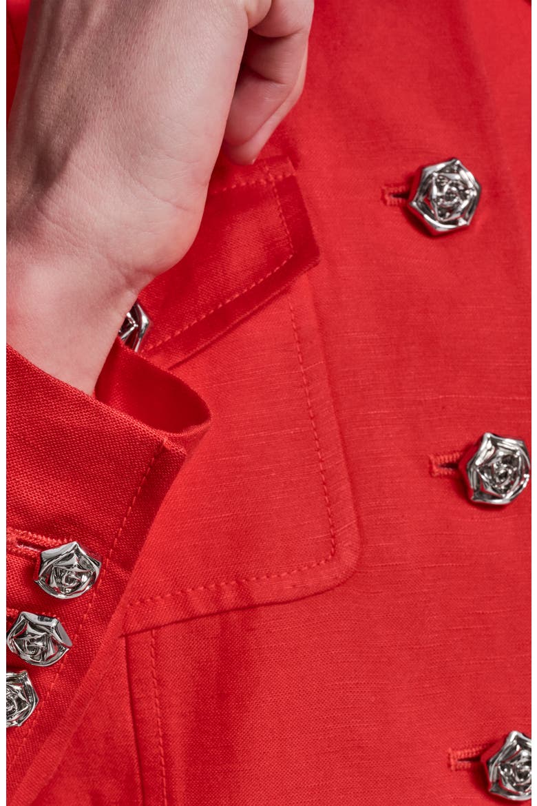 Linen Blend Jacket, Alternate, color, APPLE