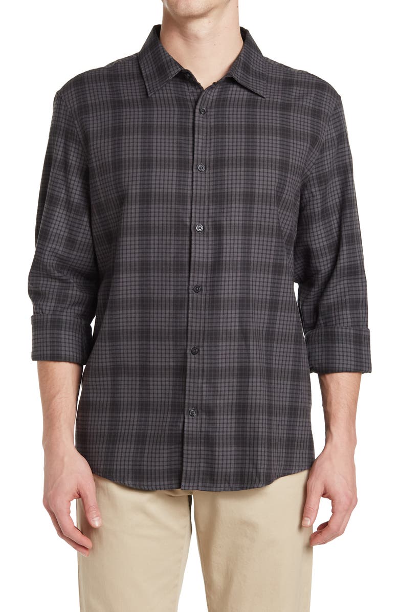 Perry Ellis Deco Plaid Flannel Shirt, Main, color,