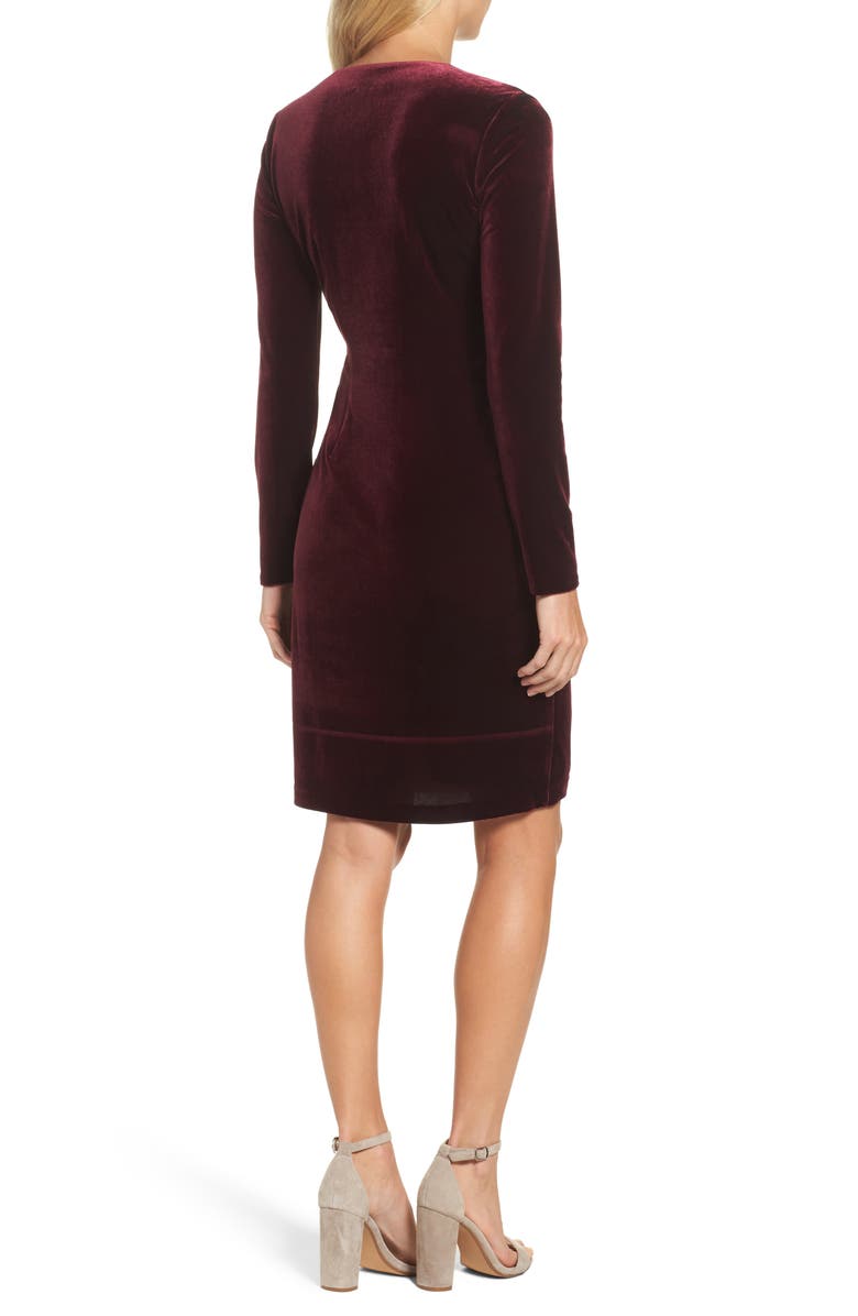 Maggy London Velvet Faux Wrap Dress, Alternate, color, 