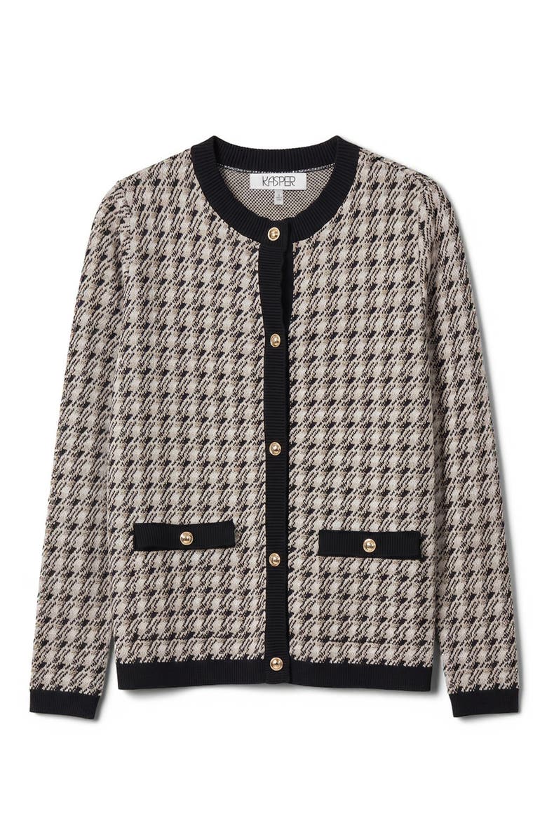 Metallic Houndstooth Button Front Cardigan, Alternate, color, VANL ICE MULTI