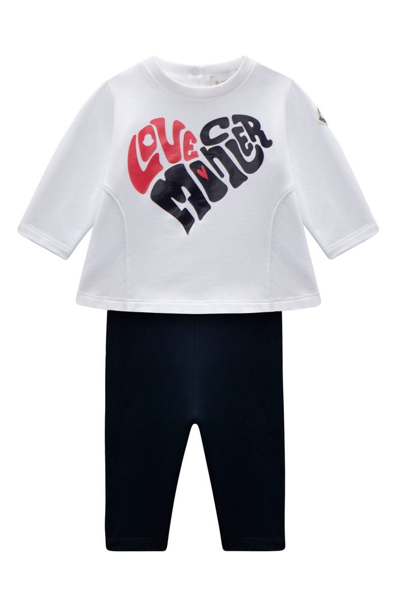 Moncler Love Graphic Tee & Leggings Set, Main, color, 