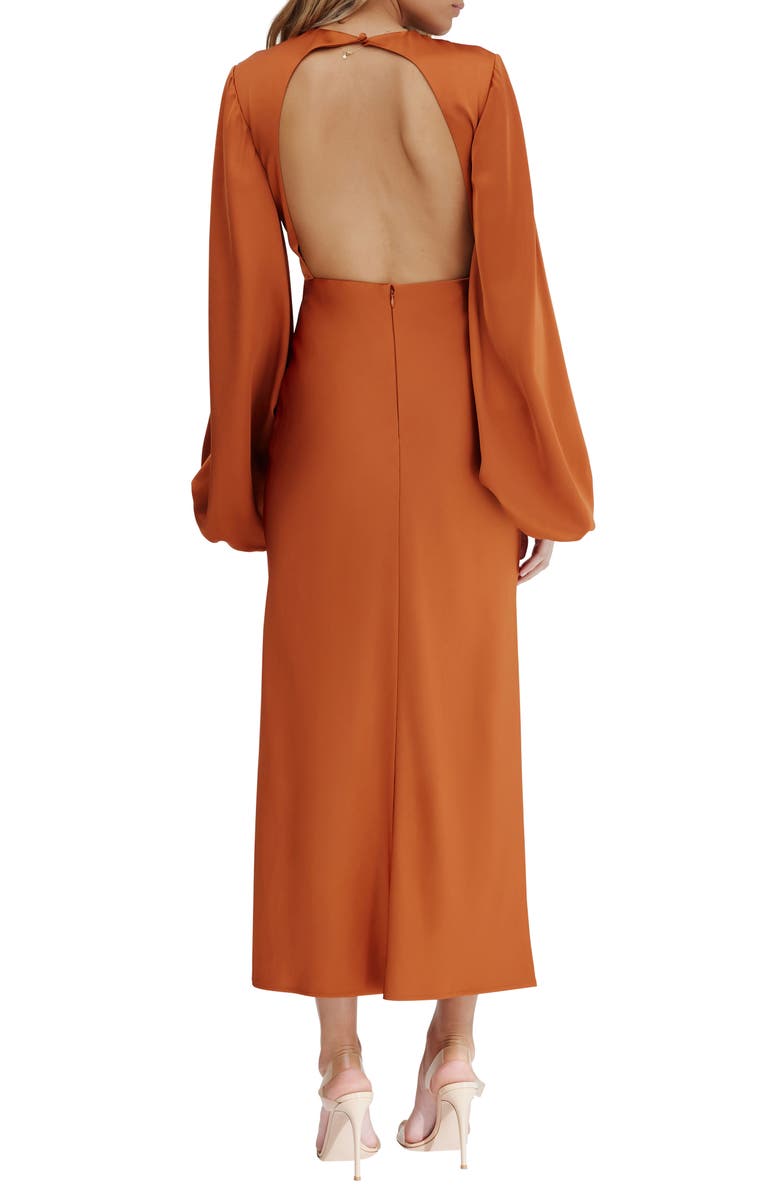Significant Other Demi Cutout Long Sleeve Satin Maxi Dress | Nordstrom