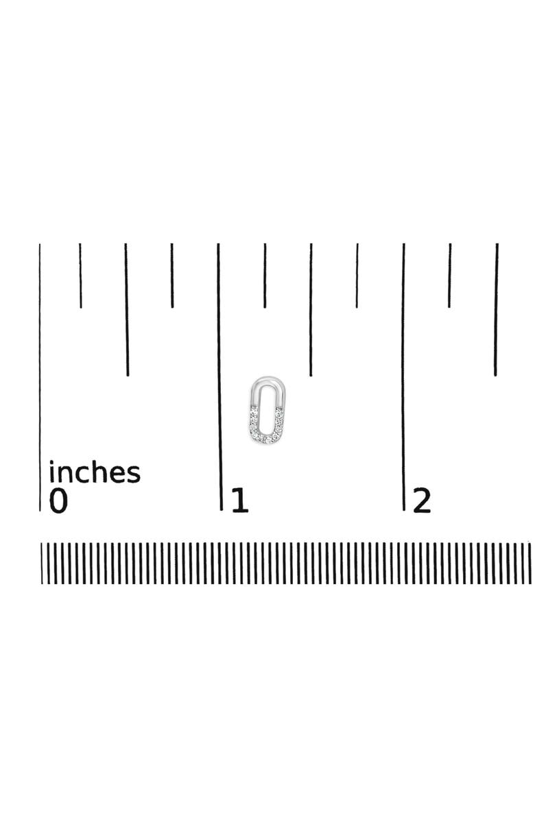 Haus of Brilliance Silver 1/10 Diamond Diamond Paperclip Stud Earrings, Alternate, color, White