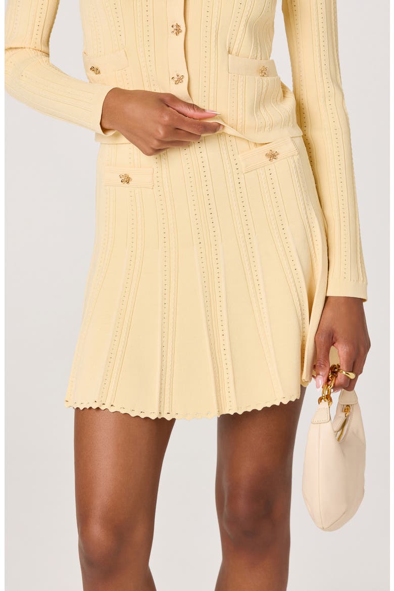 Tehya Knit Miniskirt, Alternate, color, BUTTER