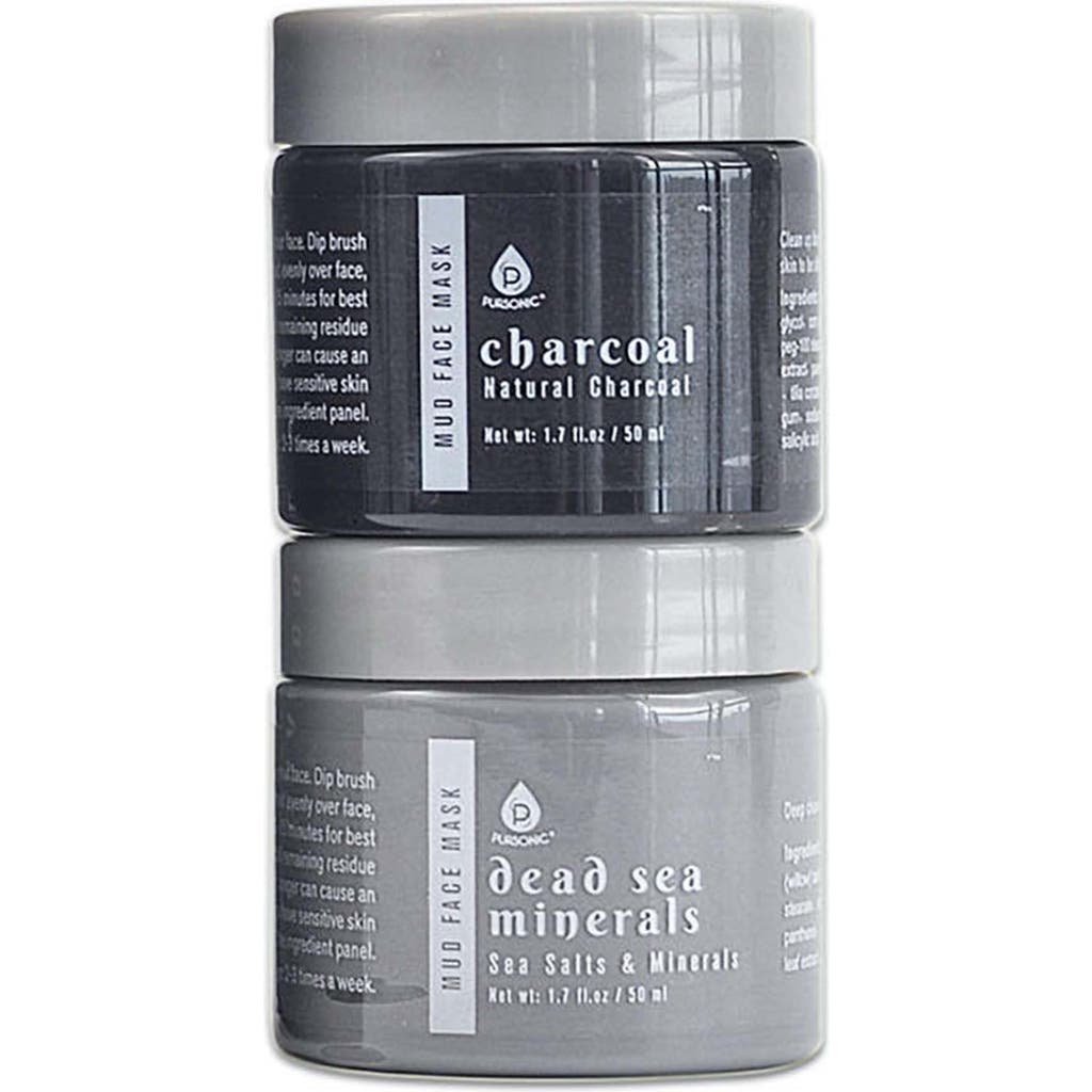 PURSONIC 2-Pack Mud Face Mask with Applicator in Grey at Nordstrom