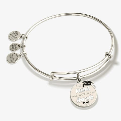 'The Tassel was Worth the Hassle' Graduation Charm Bangle