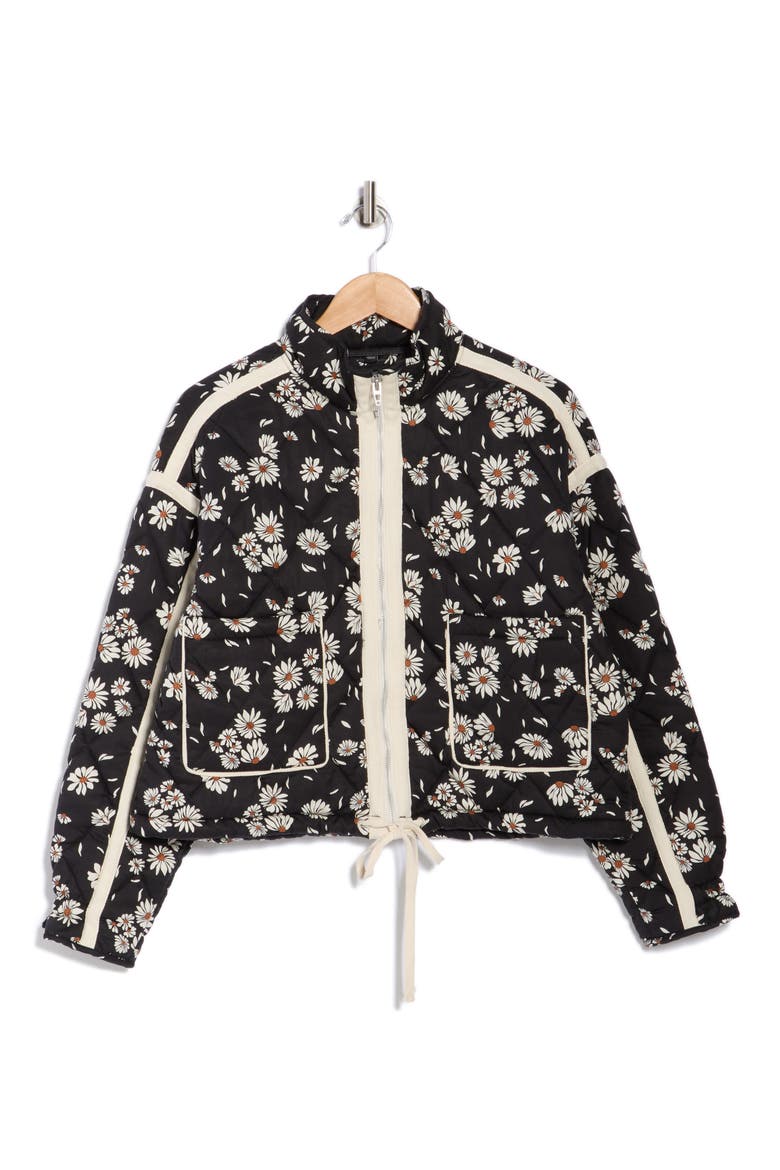 Cropped Quilted Jacket, Alternate, color, FLOWER BOX