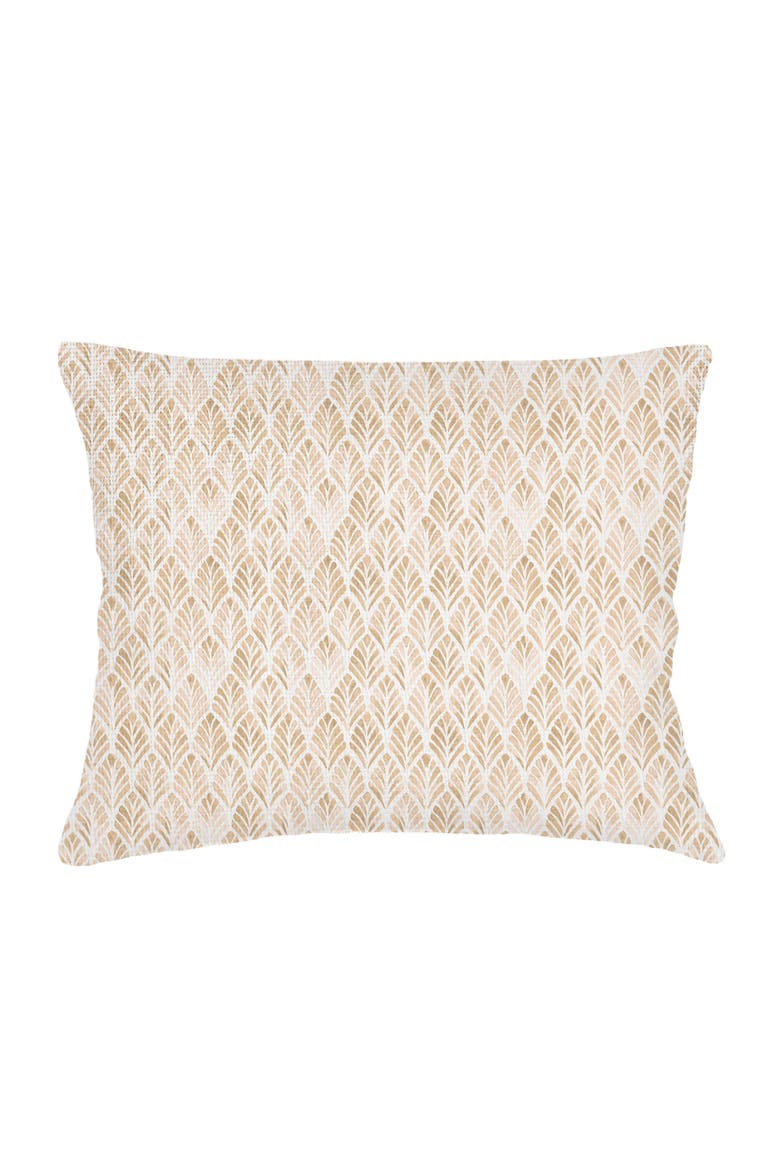 Geo Palm Velvet Pillow with Down Insert, Alternate, color, Beige