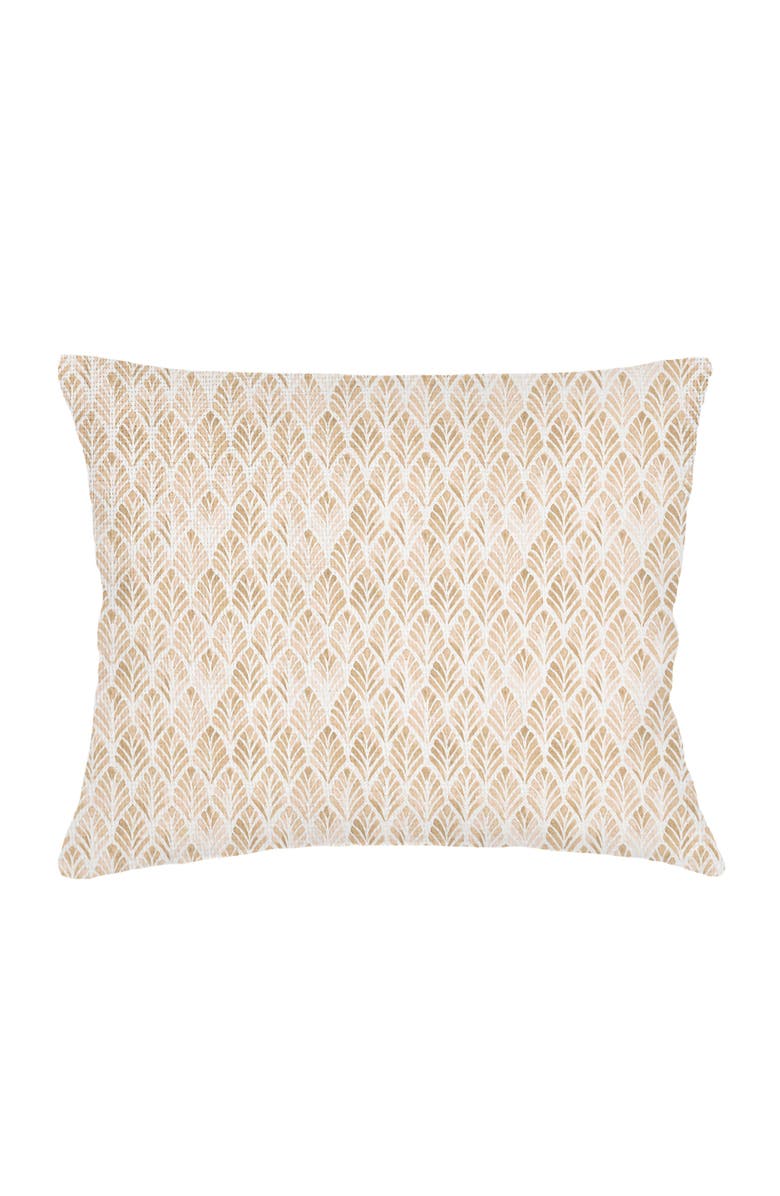 Anaya Geo Palm Velvet Pillow with Down Insert, Alternate, color, Beige