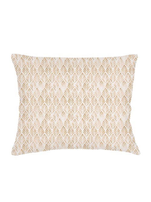 Anaya Geo Palm Velvet Pillow With Down Alternative Insert In Beige
