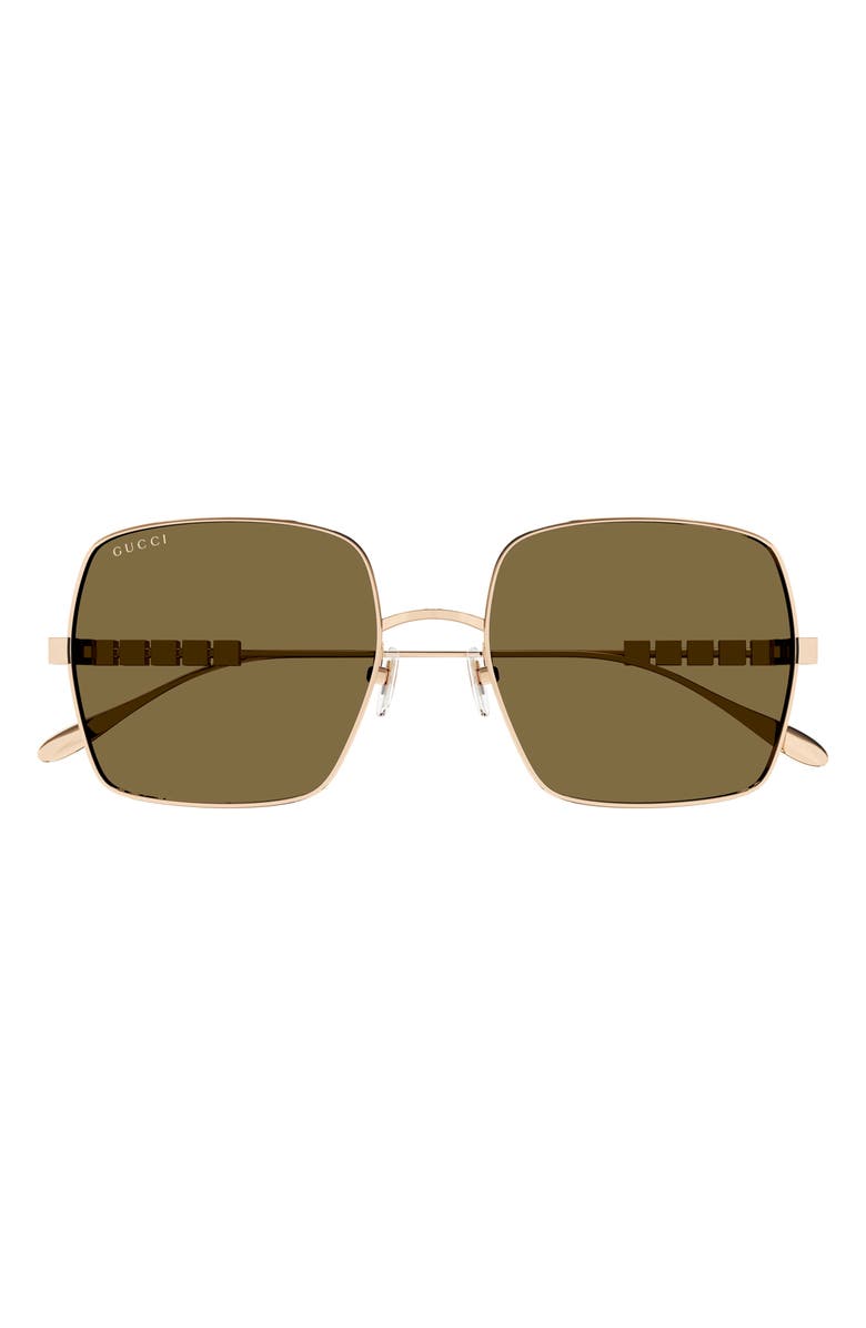 Gucci 60mm Square Sunglasses, Main, color, 