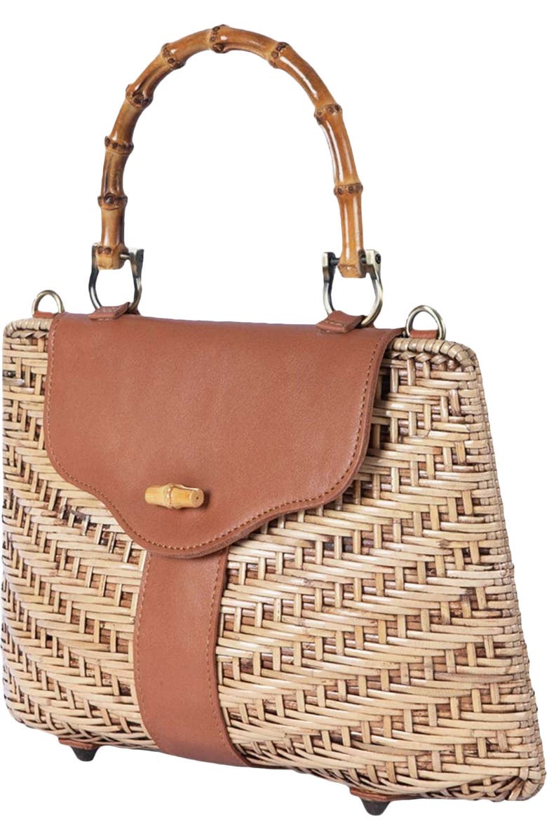 Jelavu Jackie Rattan Handbag, Alternate, color, Tan