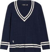 Lauren Ralph Lauren Cable Stitch Crewneck Cotton Sweater