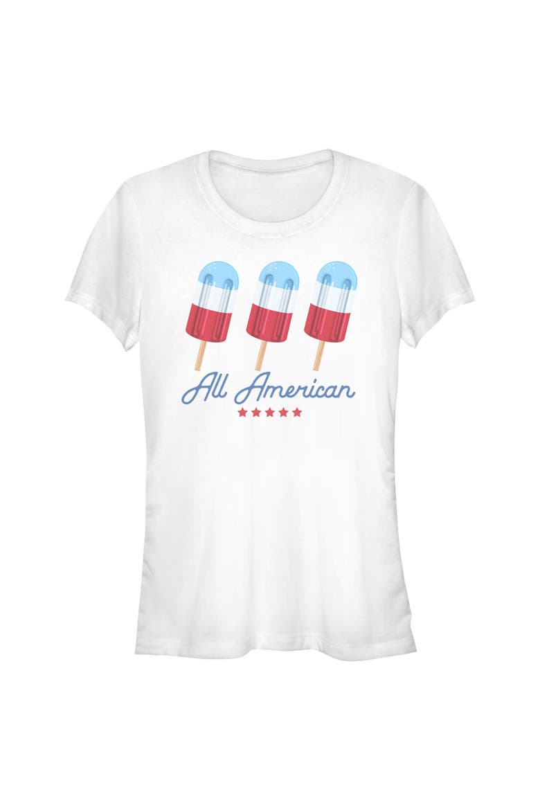 Juniors Lost Gods All American Ice Pops T Shirt, Main, color, White