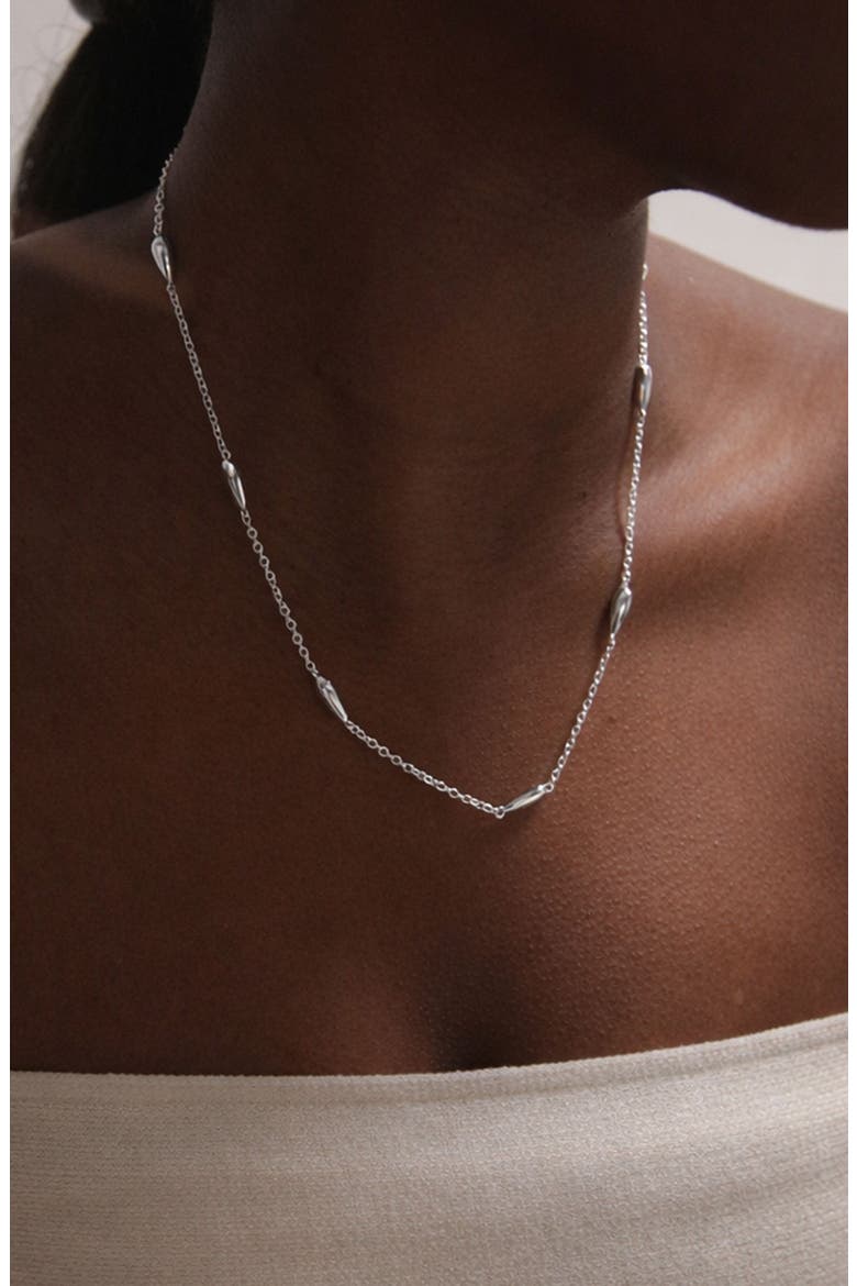 Eos Flow Necklace in Silver, Alternate, color, Silver