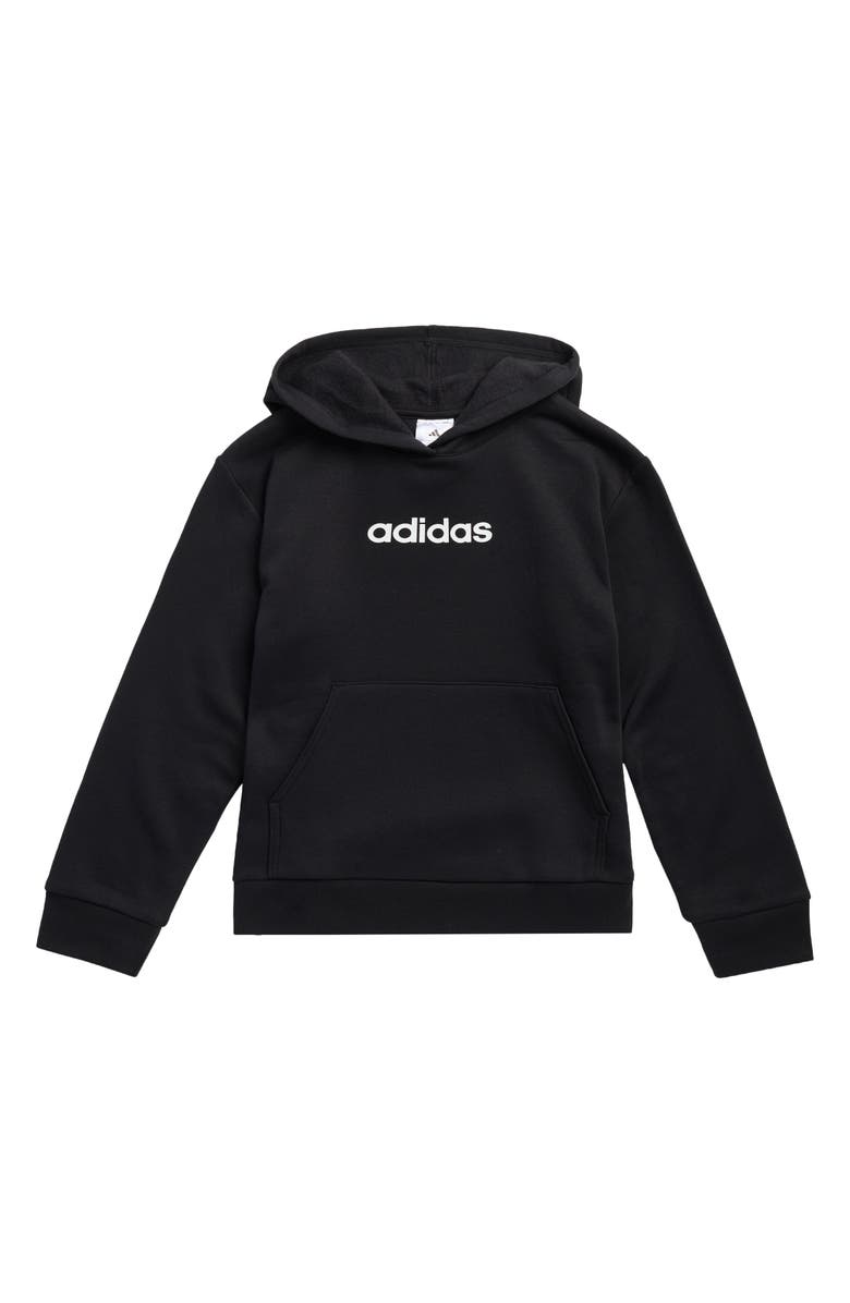 adidas Kids' Logo Fleece Hoodie, Main, color, Black