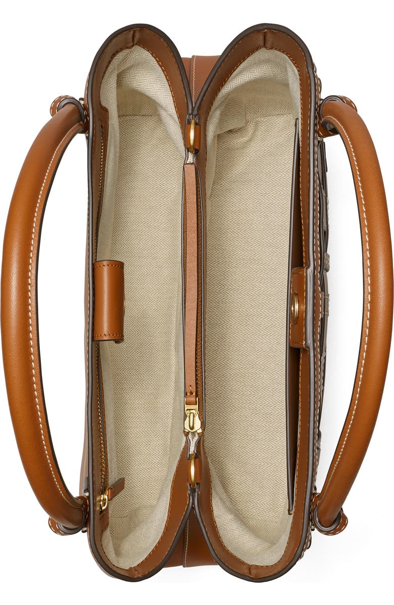 Tory Burch McGraw Canvas & Leather Woven Satchel, Alternate, color,