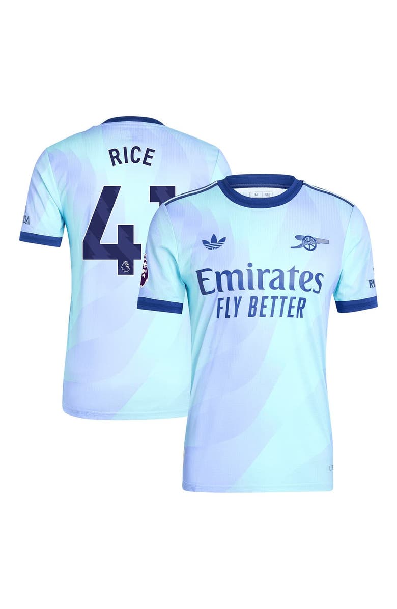 adidas Originals Men's adidas Originals Declan Rice Aqua Arsenal 2024/25 Third Authentic Player Jersey, Alternate, color, 