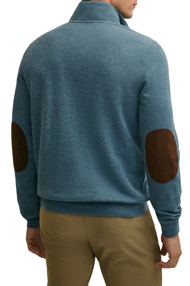 Double Face Piqué Quarter Zip Sweater, Alternate, color, BLUE/ GRAY