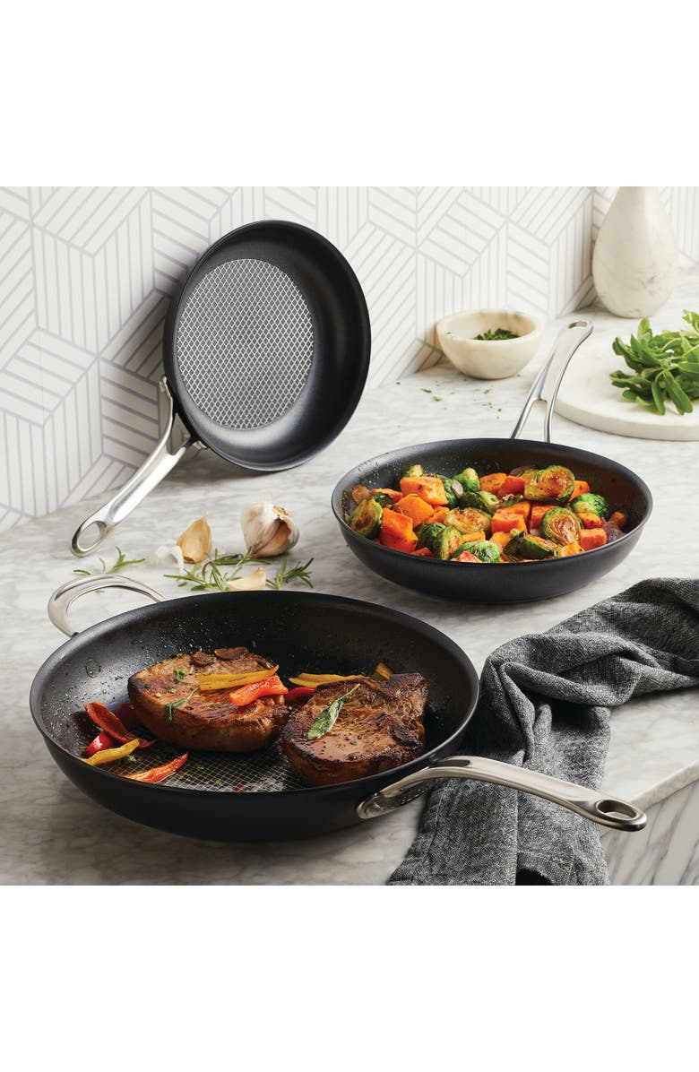 ANOLON 3-Piece Skillet Set, Alternate, color, Gray