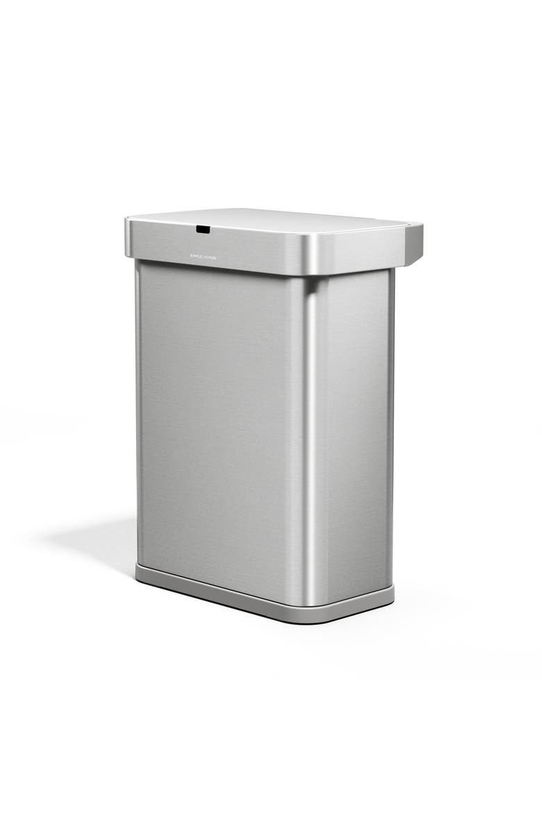 58L rectangular sensor can with voice and motion control, Alternate, color, Brushed