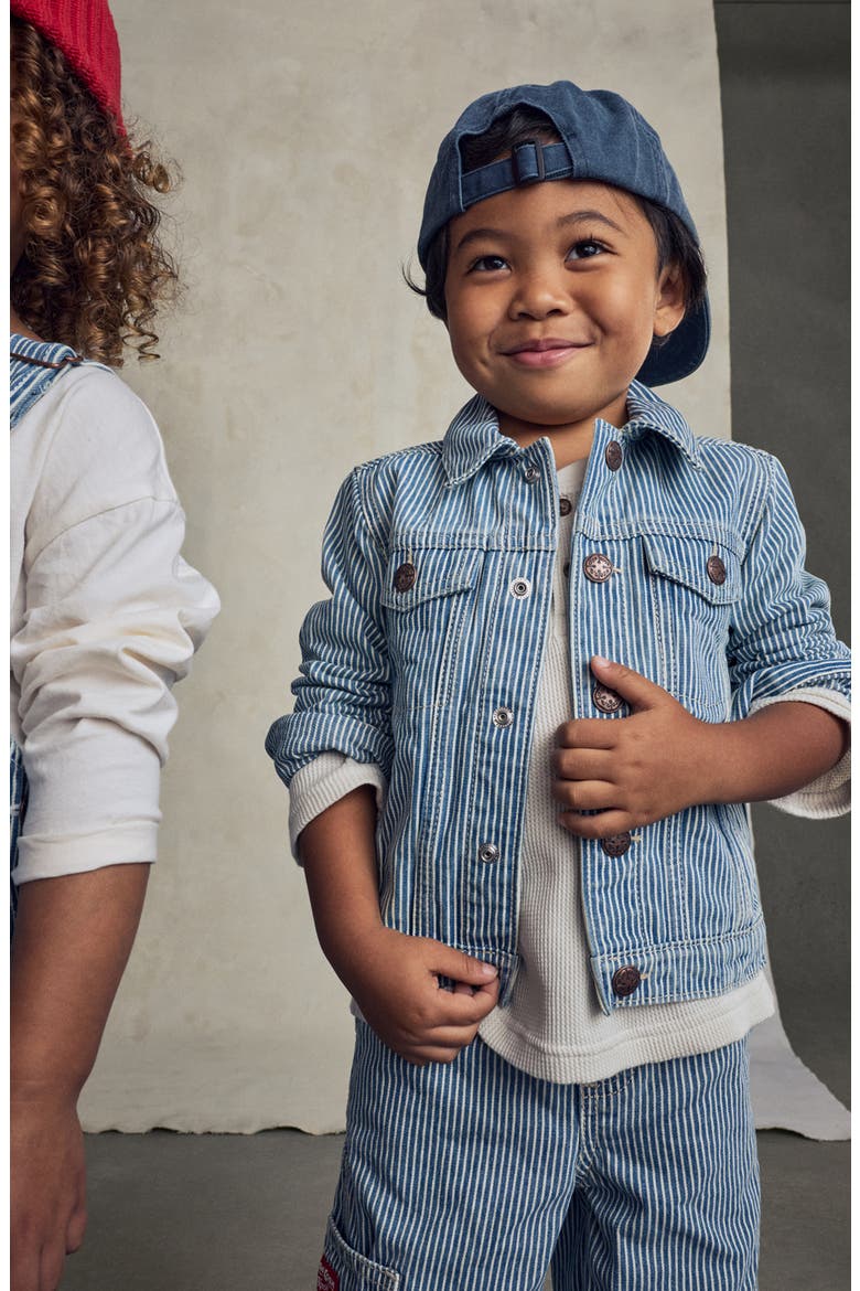 Kids' Hickory Stripe Denim Jacket, Alternate, color, HICKORY STRIPE JACKET