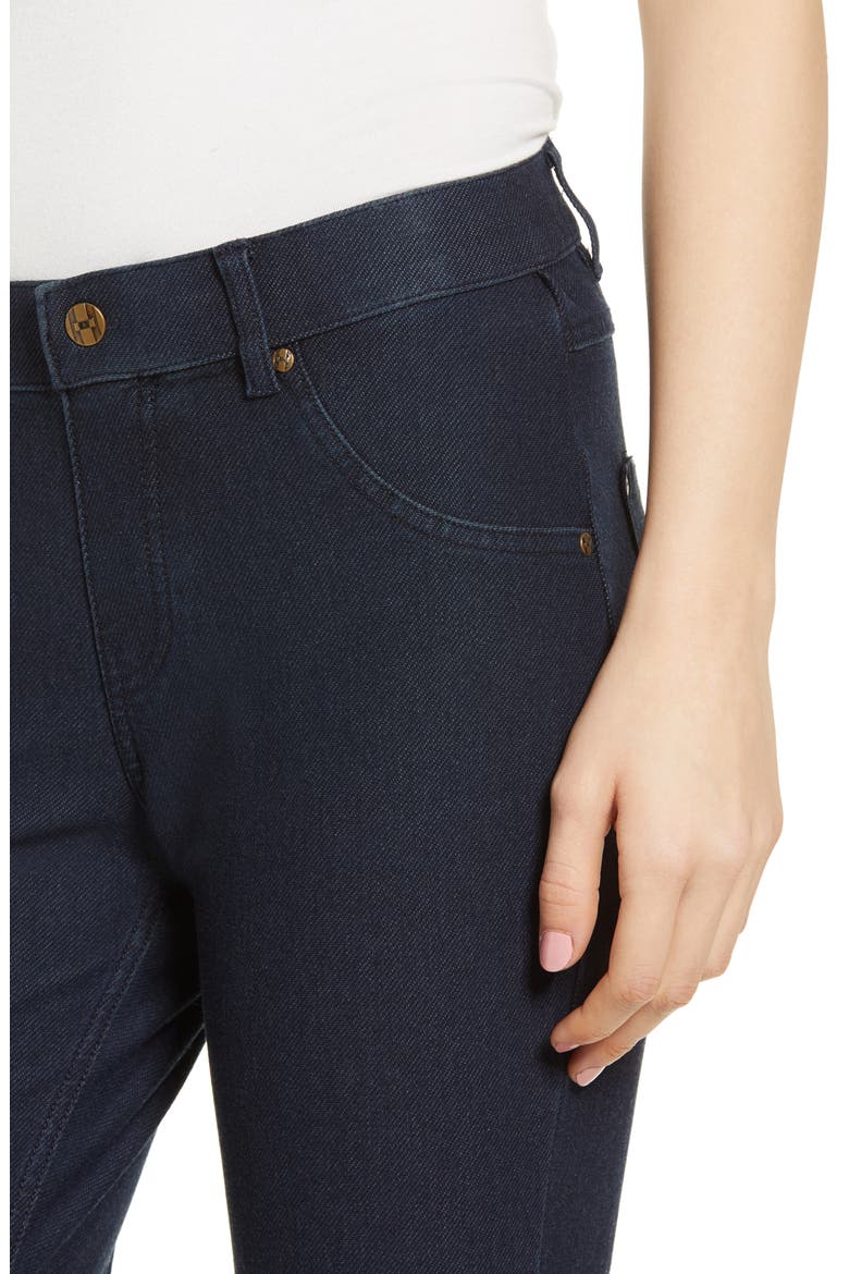 Split Hem Denim Leggings, Alternate, color, DEEP INDIGO WASH