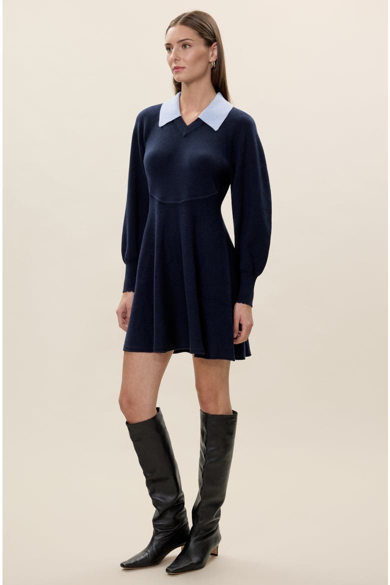 Rhea Sweater Dress, Alternate, color, Navy