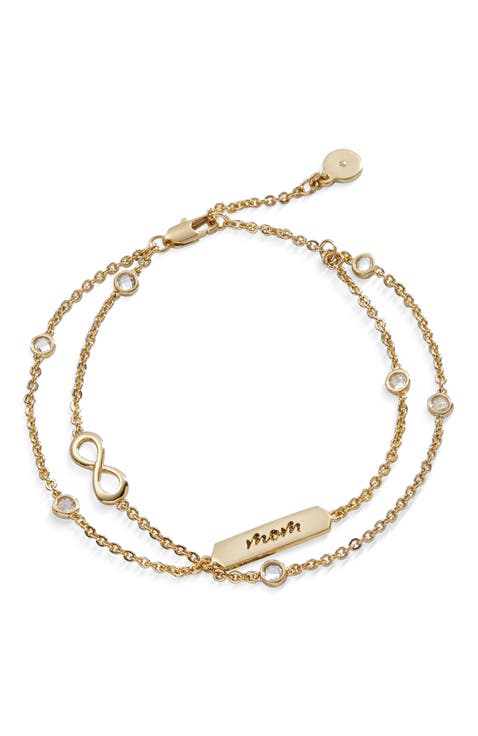 Mom' Infinity Chain Bracelet, Adjustable