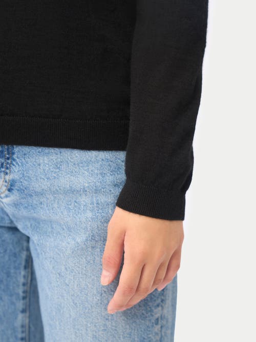 Gobi Mongolian Cashmere Wardrobe Essential Cashmere-silk T-neck Sweater In Black