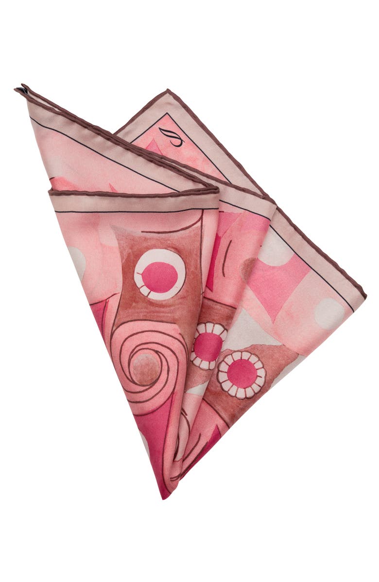 Elizabetta Prato - Silk Pocket Square for Men, Alternate, color, Spanish Pink