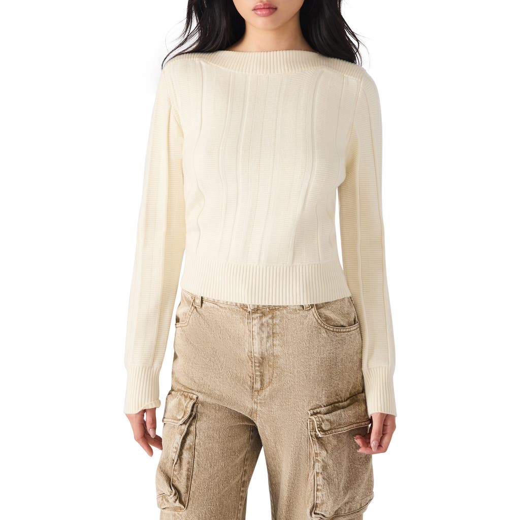 Steve Madden Serra Boat Neck Sweater In White