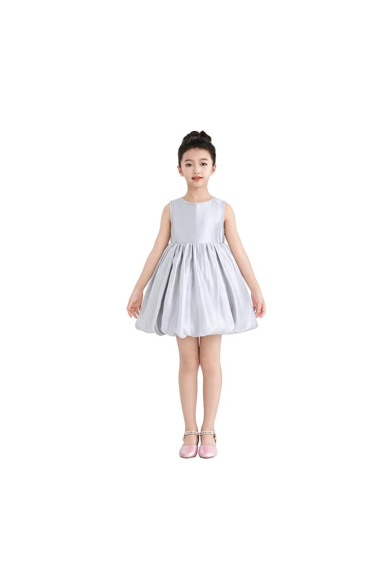 Bow Back Bubble Dress, Alternate, color, Silver