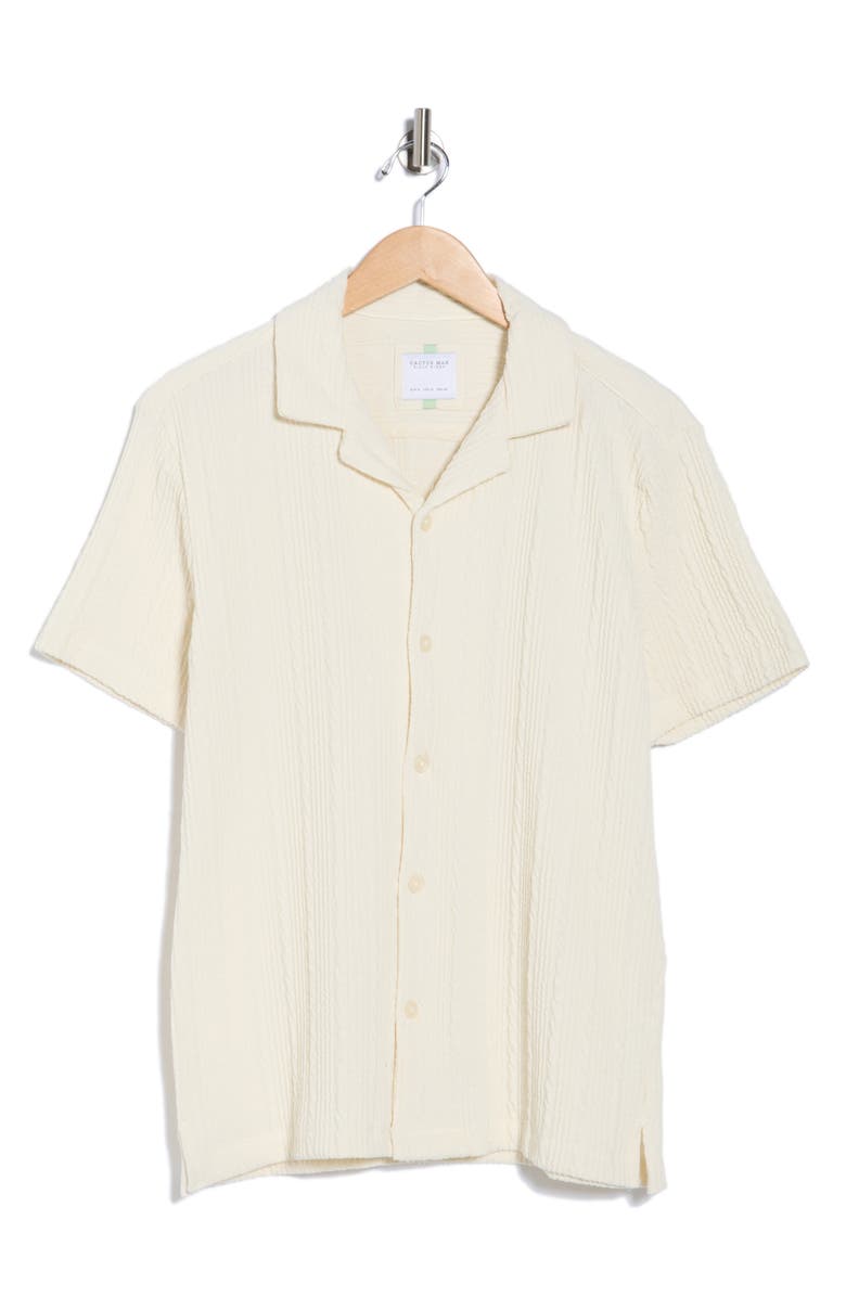 DENIM AND FLOWER Textured Short Sleeve Button-Up Shirt Textured Short Sleeve Button-Up Shirt, Alternate, color, Cream