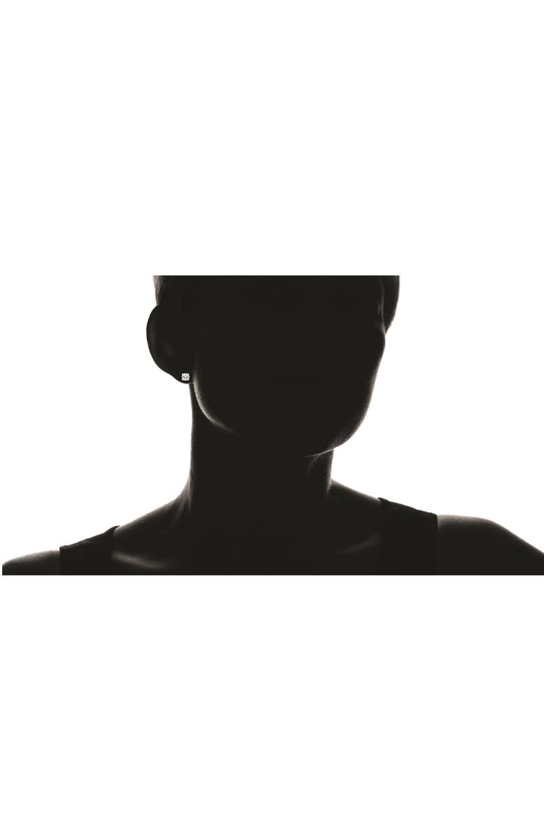 BEST SILVER Sterling Silver Princess-Cut CZ Stud Earring Set, Alternate, color, Silver