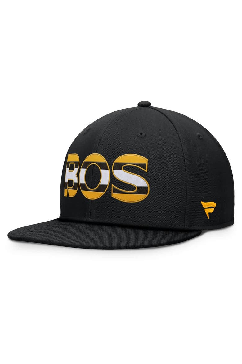Men's Fanatics Black Boston Bruins Authentic Pro Rink Snapback Hat, Main, color, Black