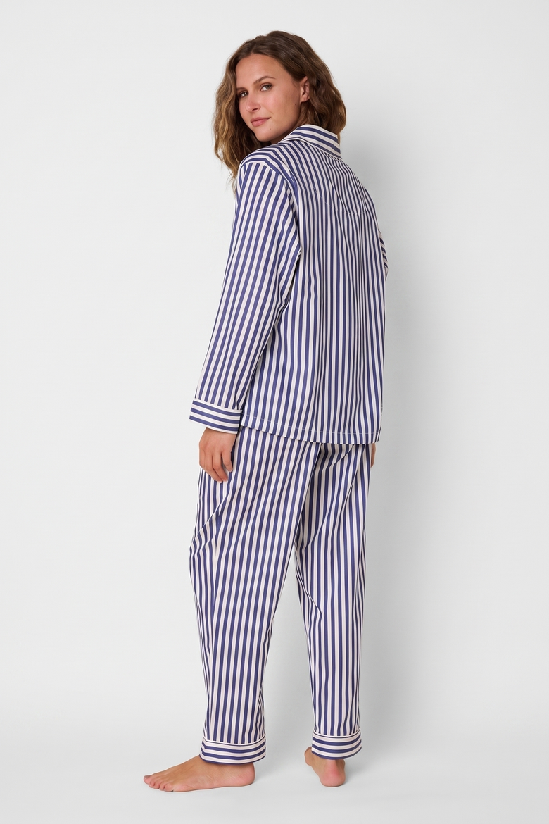 Gingham Pima Cotton Pajama Set, Alternate, color, Navy