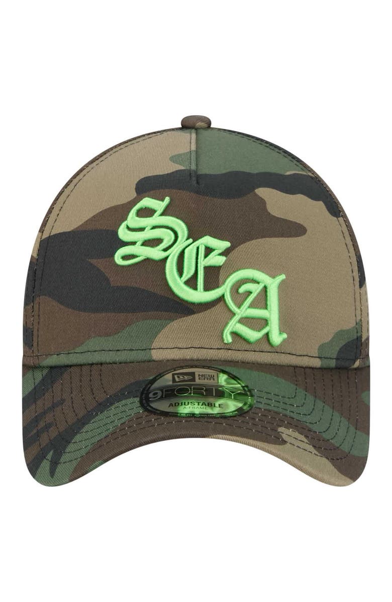 New Era Men's New Era Camo Seattle Seahawks Mystic Camo A-Frame 9FORTY Adjustable Hat, Alternate, color, Camo
