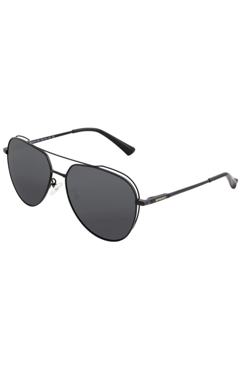 BREED Lyra Polarized Sunglasses, Main, color, Black/Black