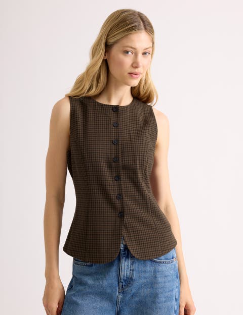 Tailored Gingham Waistcoat