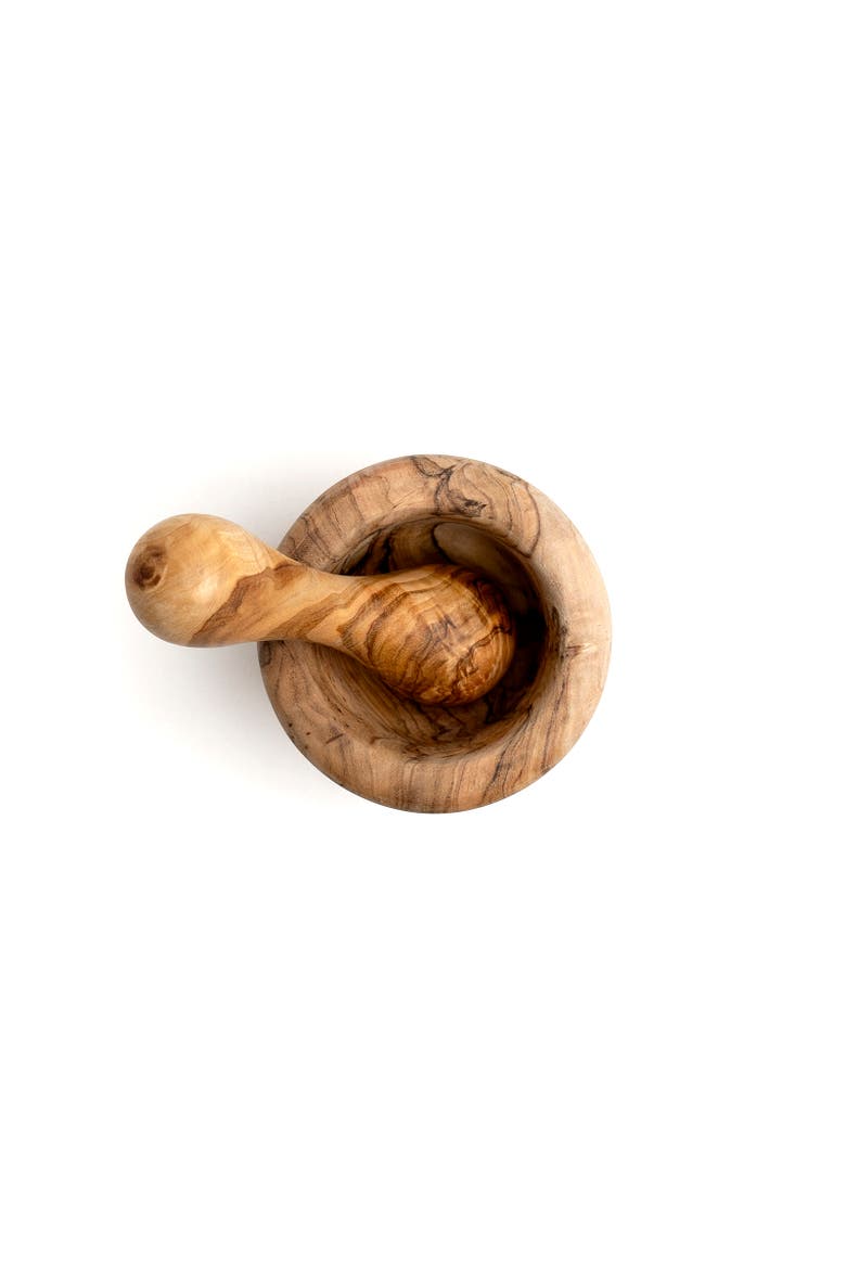 Handcrafted Olivewood Mortar and Pestle Set, 2.75-Inch, Main, color, Brown