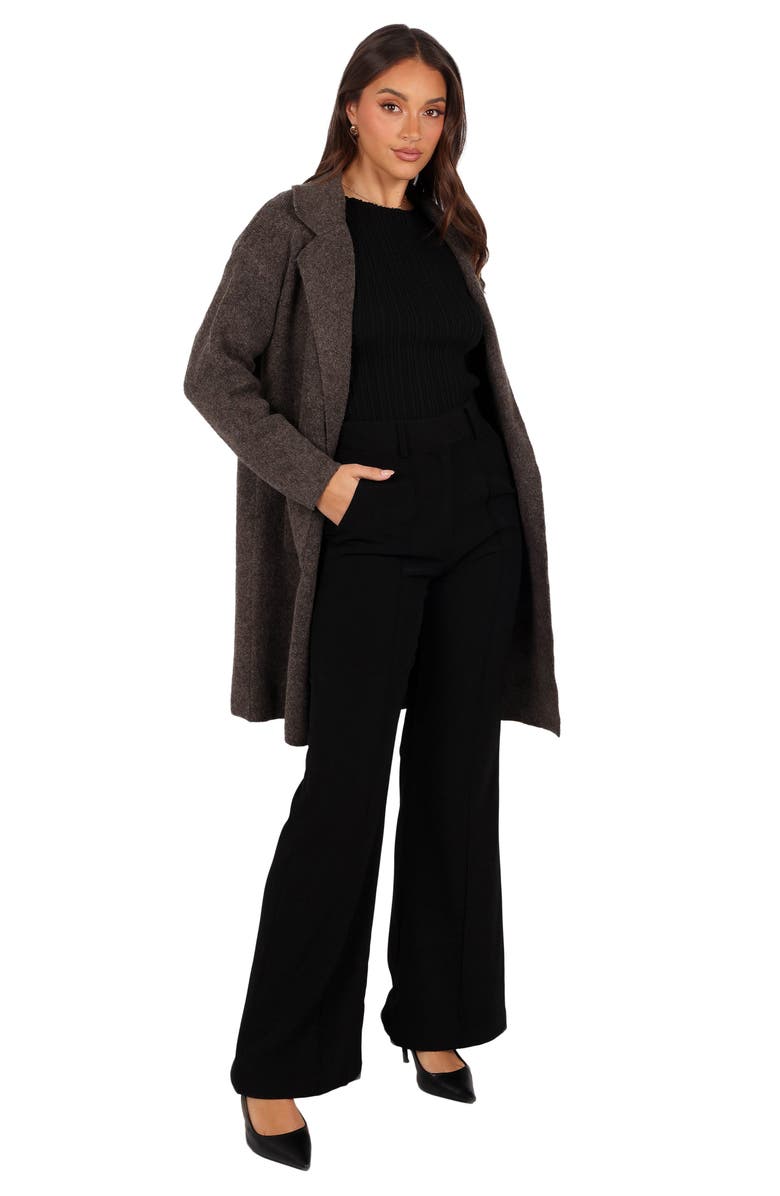 Petal & Pup Skylar Open Front Longline Cardigan, Alternate, color, Brown