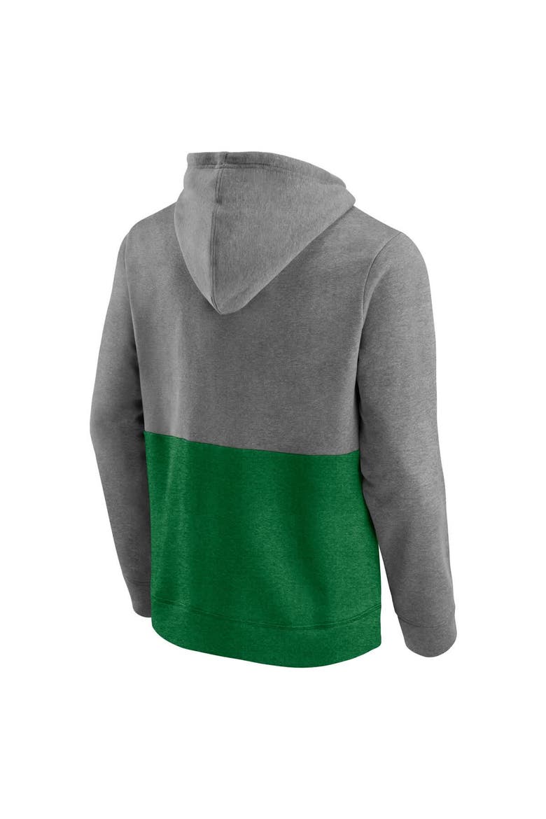 Men's Fanatics Heather Gray/Heather Green Oregon Ducks Block Party Pullover Hoodie, Alternate, color, Heather Gray