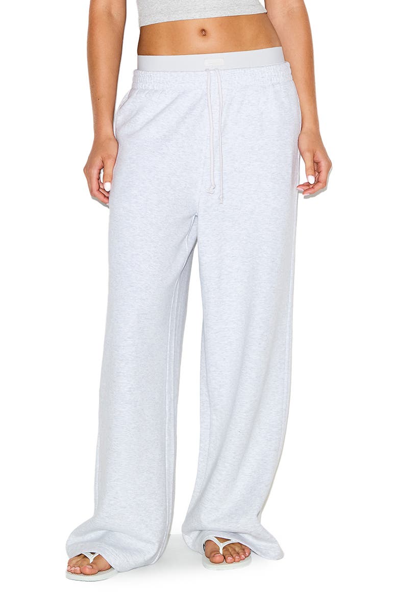 Cotton Blend Fleece Exposed Boxer Pants, Main, color, LIGHT HEATHER GREY