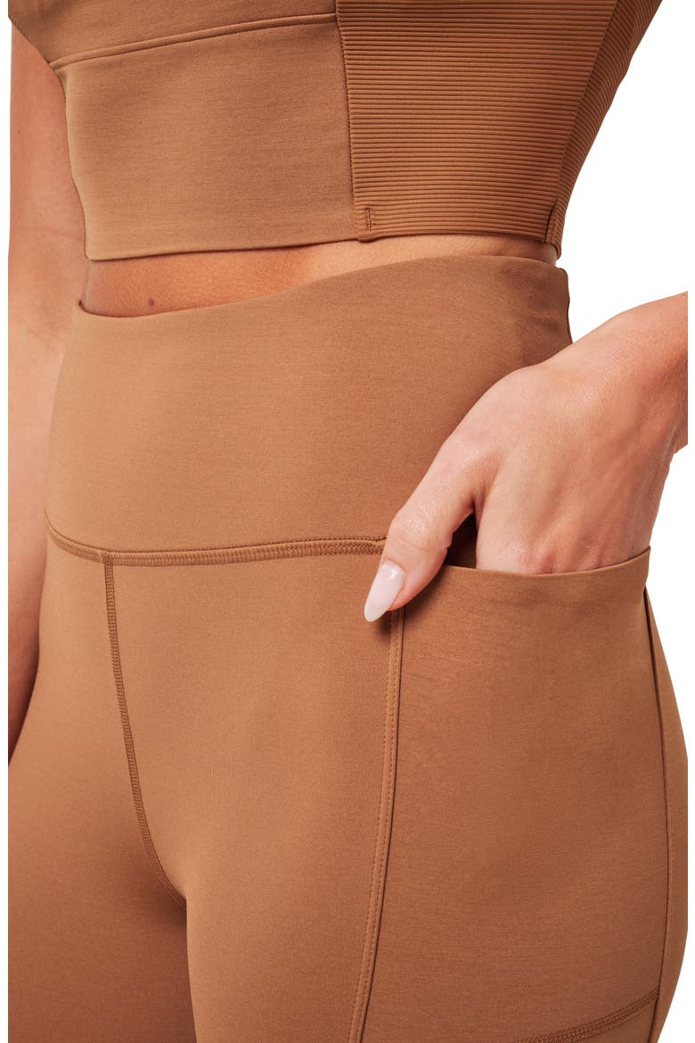 Moveknit Bonded Pocket Leggings, Alternate, color, HEATHER CHESTNUT