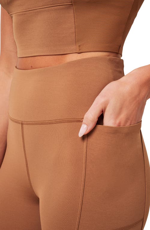 Travismathew Moveknit Bonded Pocket Leggings In Heather Chestnut