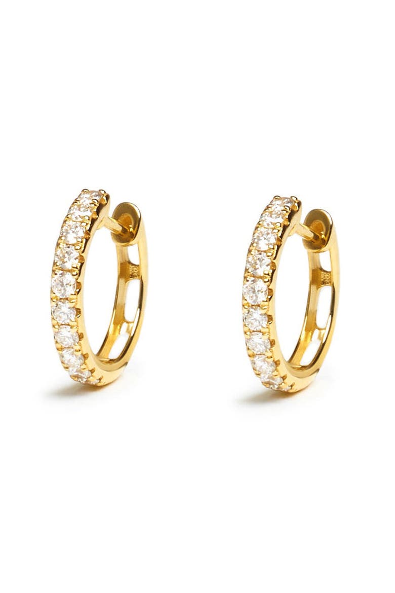 Bold Diamond Huggies, Main, color, Yellow Gold