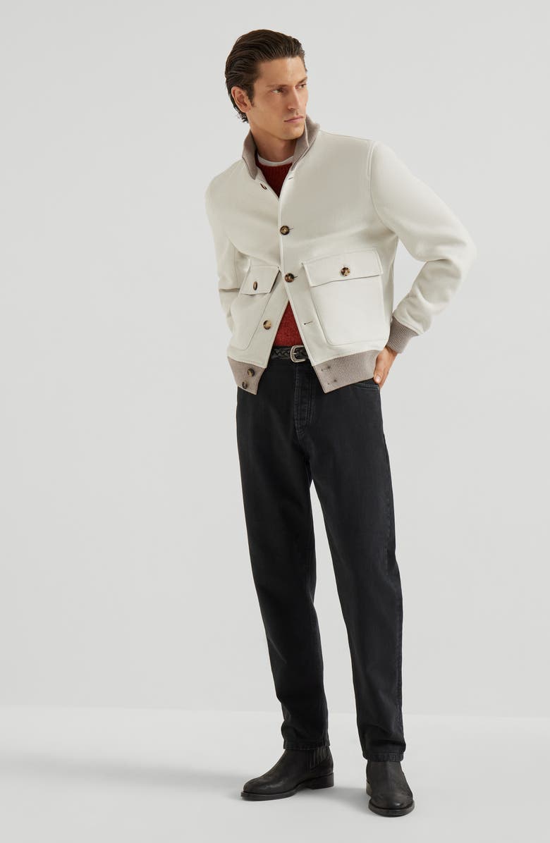 Brunello Cucinelli Hand-crafted bomber jacket, Alternate, color, Panama