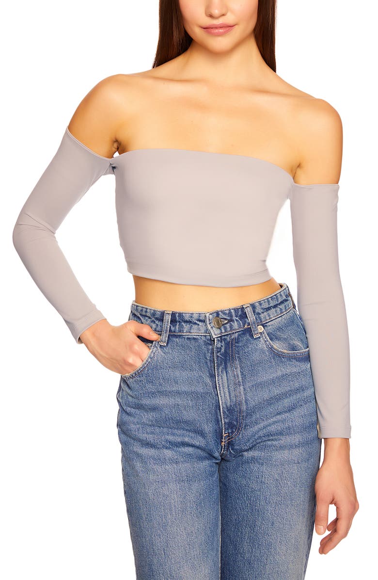 Susana Monaco Off the Shoulder Long Sleeve Tube Top, Main, color,