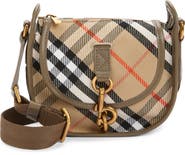 Burberry Mini B Clip Check Coated Canvas Messenger Bag
